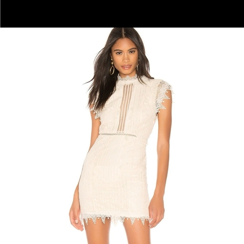Free People Honey Mini Lined Dress ECRU Cream Lace NWT Fairy Whimsical 0 - Picture 3 of 16